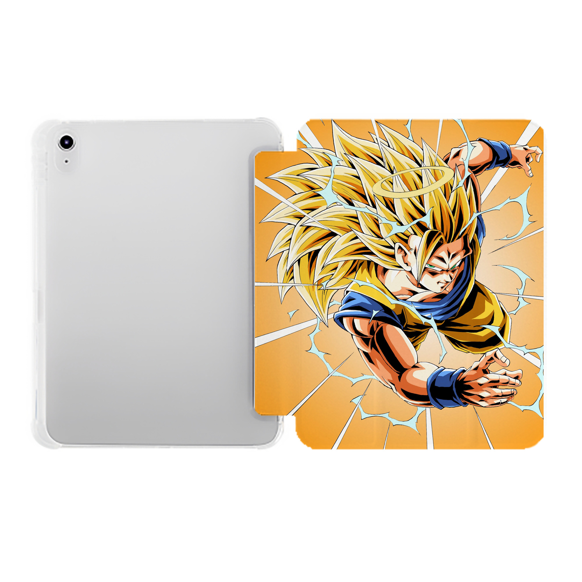（画像用） ドラゴンボール DRAGON BALL IPad ケース ペン収納付き 三つ折りスタンド PUレザー×シリコン 対応機種9.5/10.5/10.9インチ